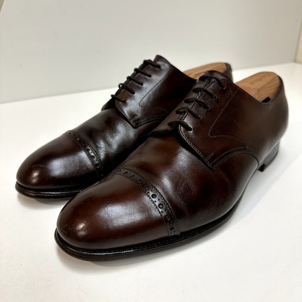 NEW HEELS Edward Green Berkeley Brown Cap Toe Oxford Brogue 202 UK 8 / US 8.5 D